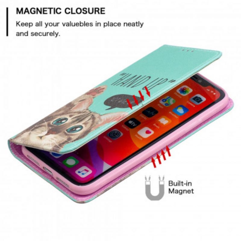 Folio Cover iPhone 11 Custodia in pelle Mano In Alto