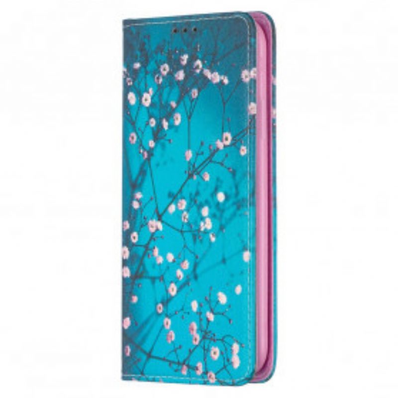 Folio Cover iPhone 11 Custodia in pelle Rami Fioriti