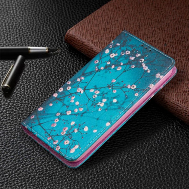 Folio Cover iPhone 11 Custodia in pelle Rami Fioriti