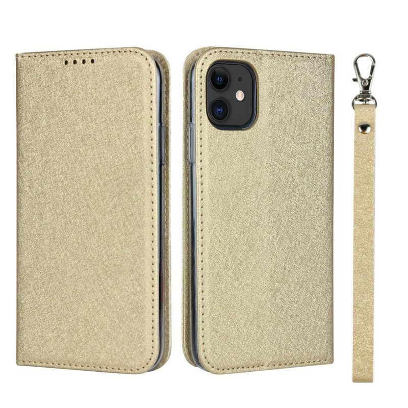 Folio Cover iPhone 11 Custodia in pelle Stile In Morbida Pelle Con Cinturino