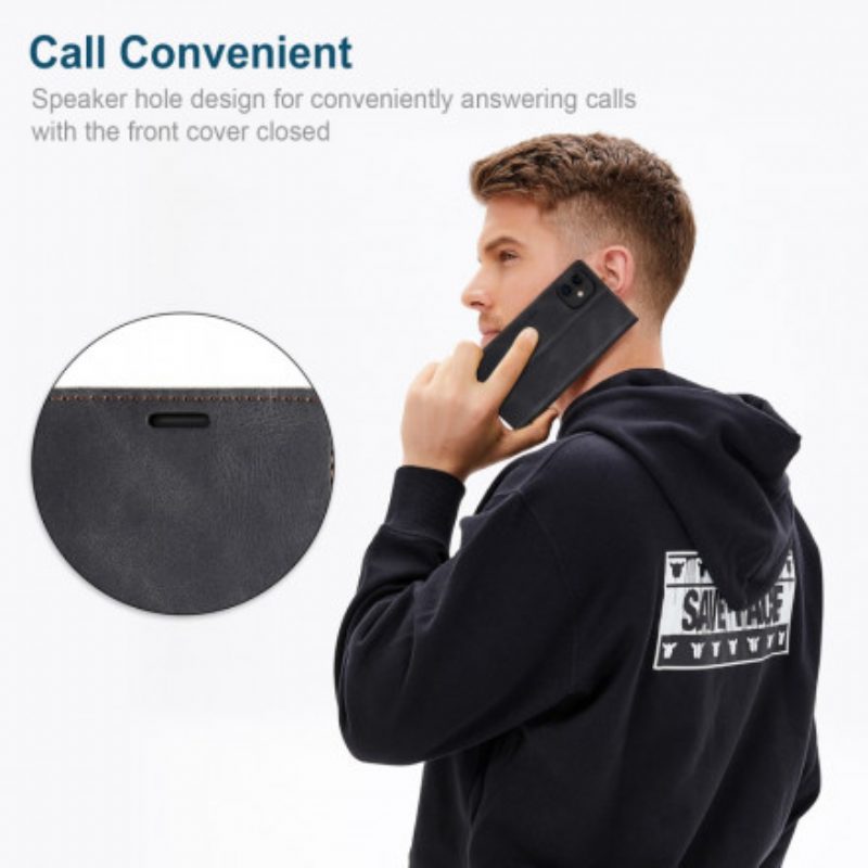Folio Cover iPhone 11 Custodia in pelle Tecnologia Rfid Effetto Pelle