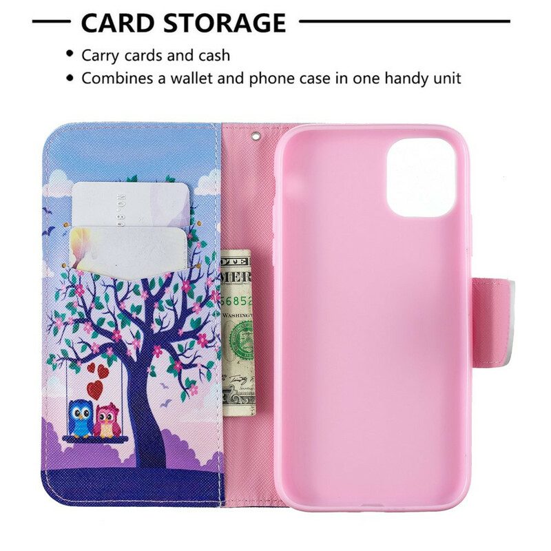 Folio Cover iPhone 11 Gufi Sull'altalena