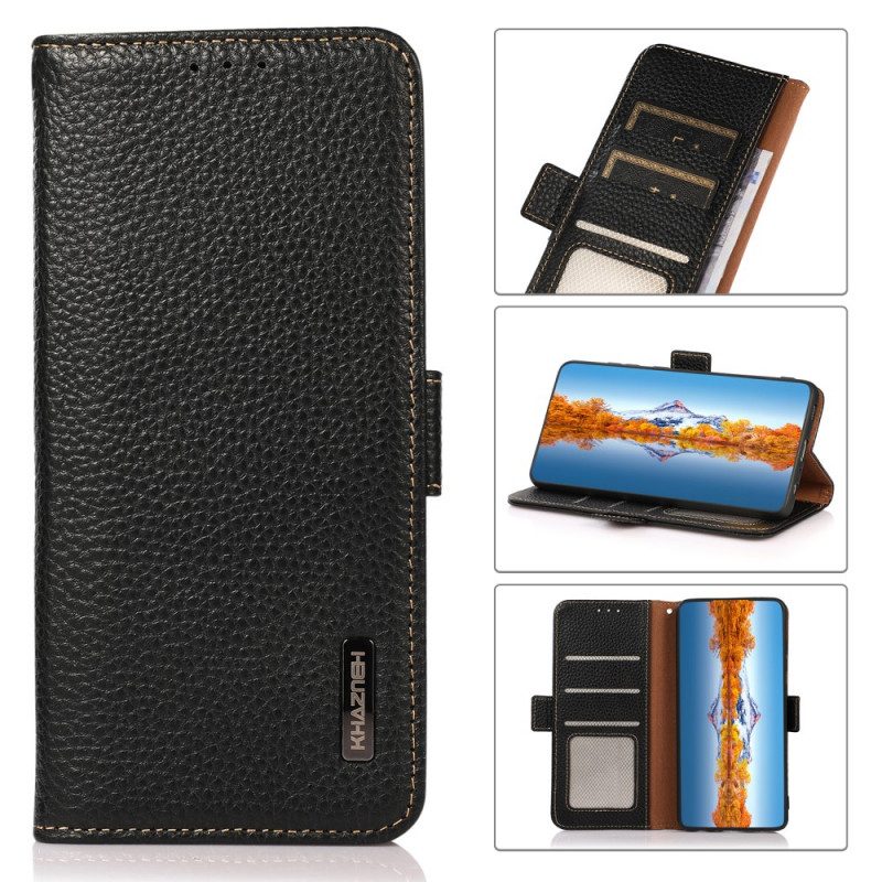 Custodia A Portafoglio Vivo V23 5G Pelle Litchi Khazneh Protezione Rfid