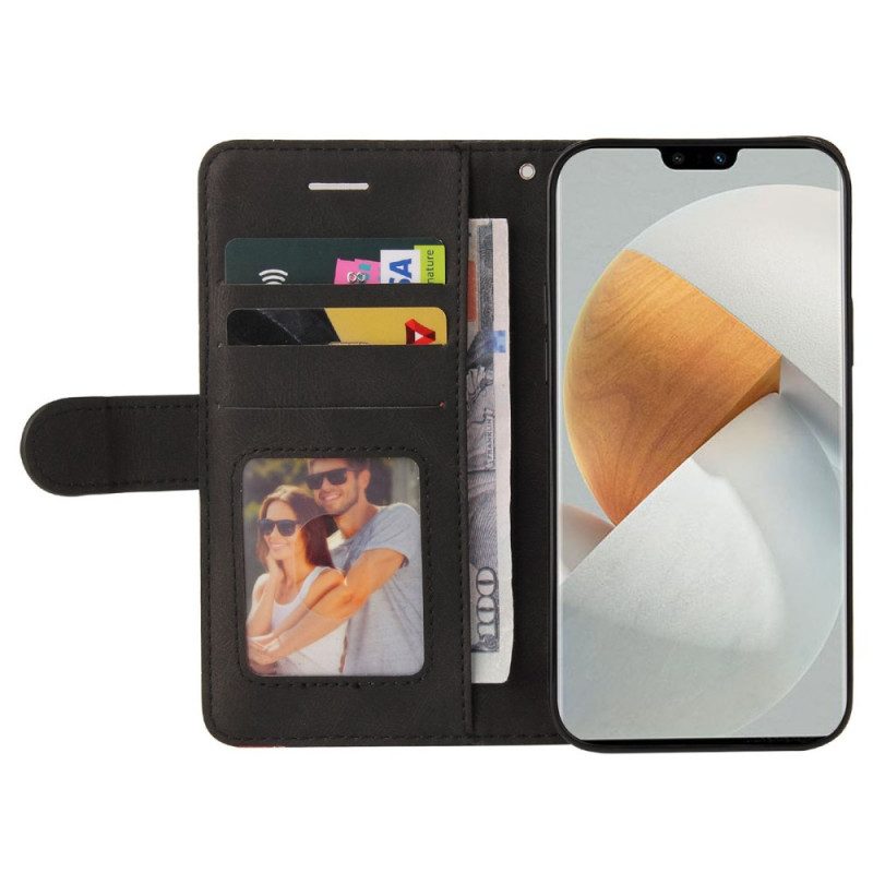 Custodia in pelle Vivo V23 5G Cinturino Bicolore