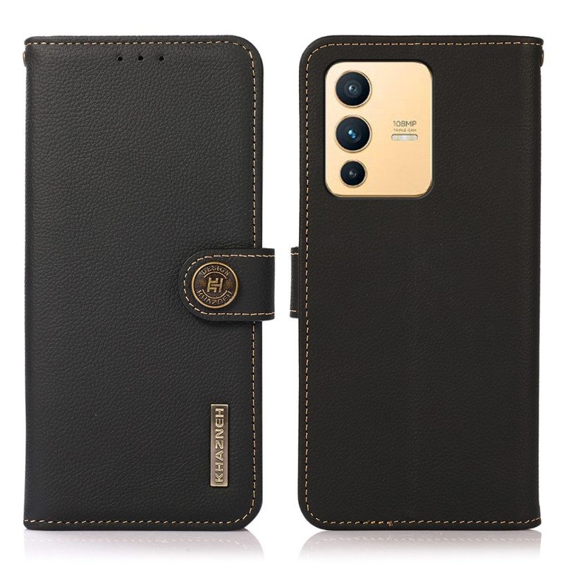 Custodia in pelle Vivo V23 5G Khazneh Rfid In Vera Pelle