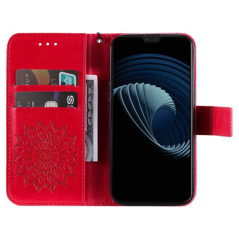 Custodia in pelle Vivo V23 5G Mandala Sole Con Cordino