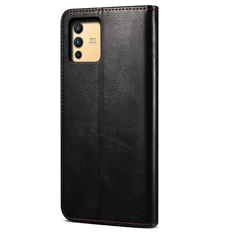 Folio Cover Vivo V23 5G Custodia in pelle Ecopelle Cerata