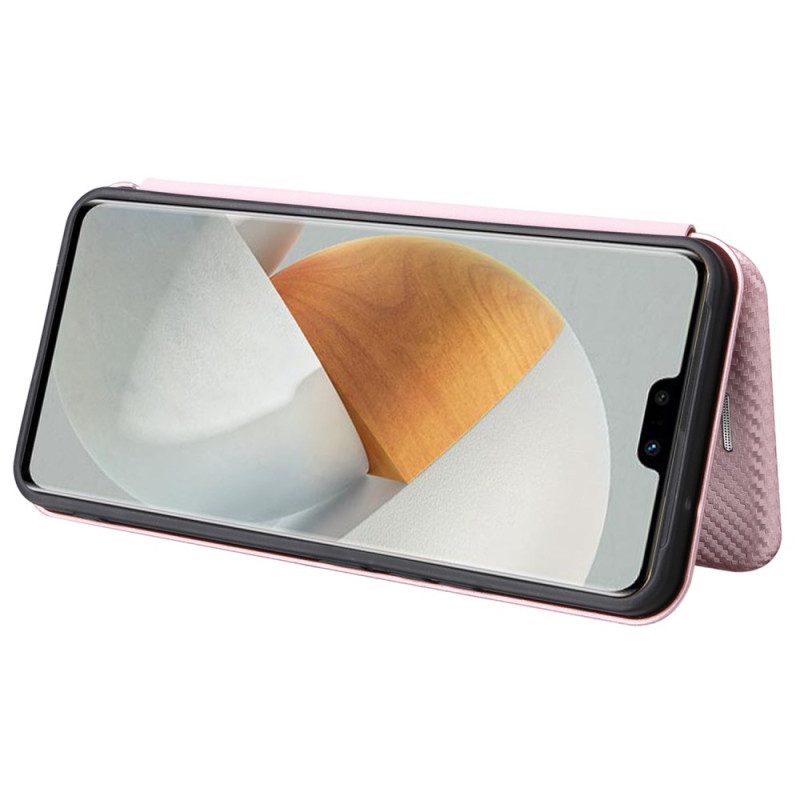Folio Cover Vivo V23 5G Custodia in pelle Fibra Di Carbonio Colorata