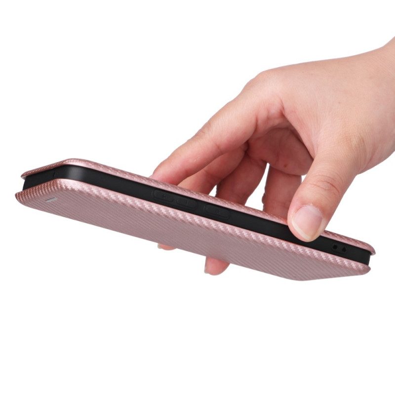 Folio Cover Vivo V23 5G Custodia in pelle Fibra Di Carbonio Colorata