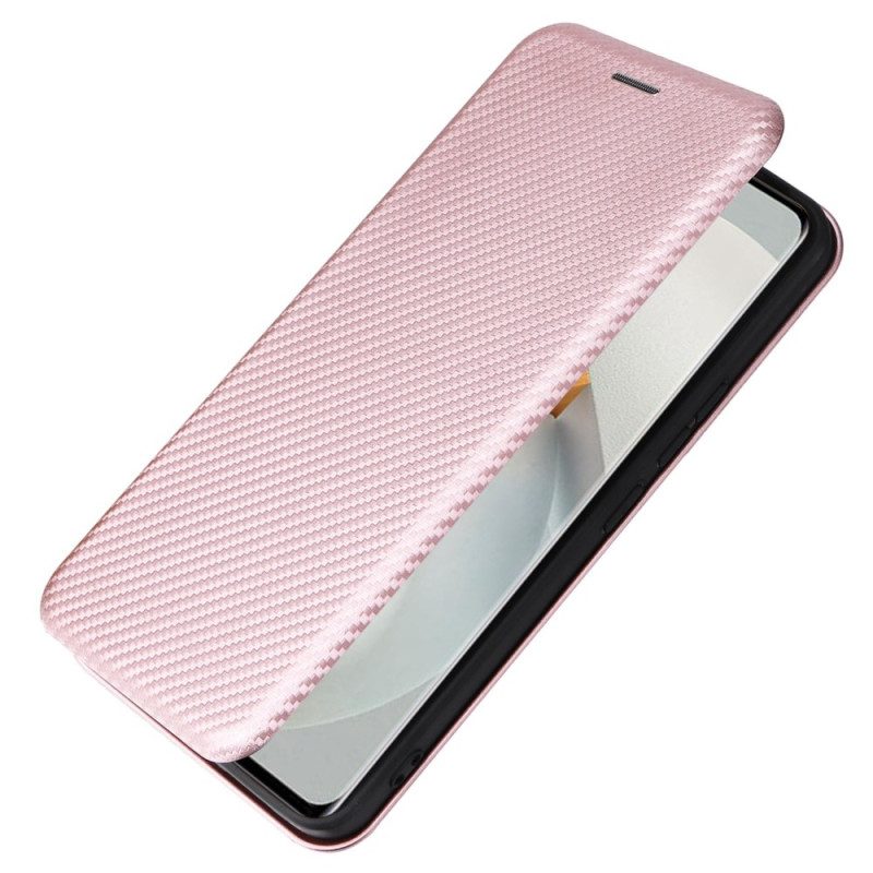 Folio Cover Vivo V23 5G Custodia in pelle Fibra Di Carbonio Colorata