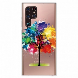 Cover Samsung Galaxy S22 Ultra 5G Albero Dell'acquerello Senza Soluzione Di Continuità