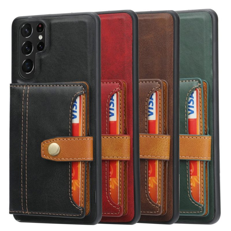 Cover Samsung Galaxy S22 Ultra 5G Cinghia Di Supporto Per Porta Carte
