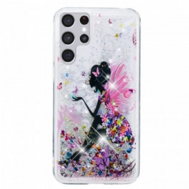 Cover Samsung Galaxy S22 Ultra 5G Fata Glitterata