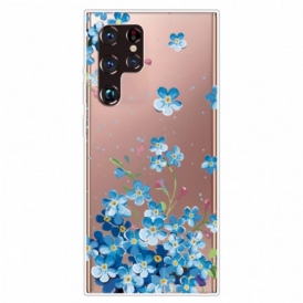 Cover Samsung Galaxy S22 Ultra 5G Fiori Blu
