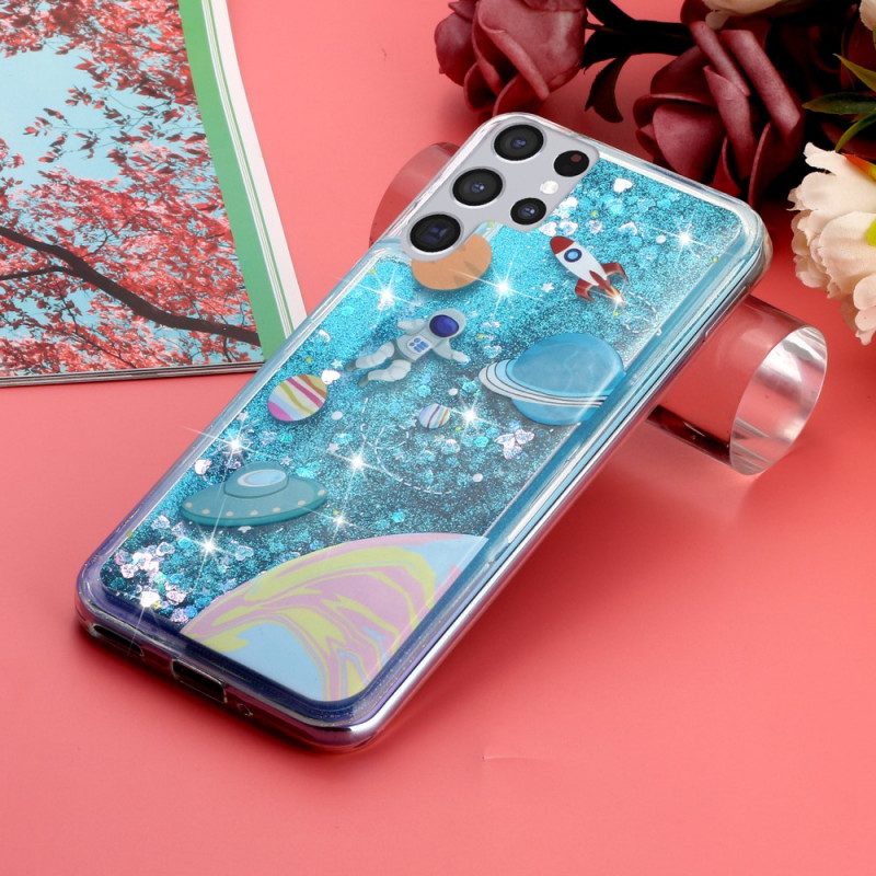 Cover Samsung Galaxy S22 Ultra 5G Paillettes Spaziali