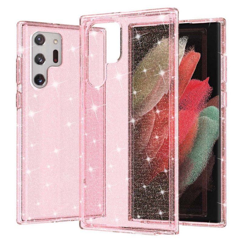 Cover Samsung Galaxy S22 Ultra 5G Paillettes Trasparenti