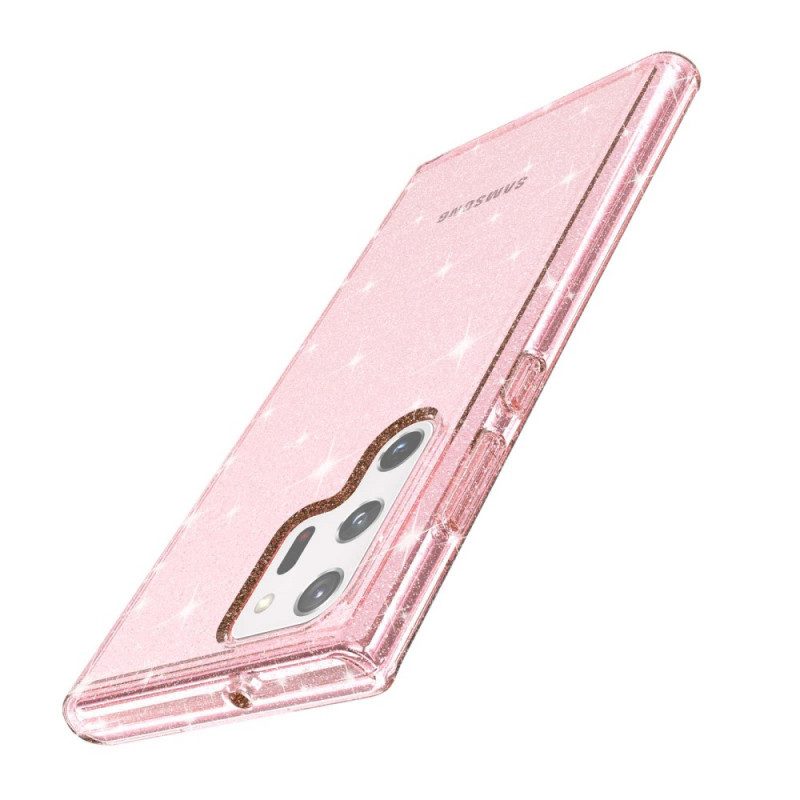Cover Samsung Galaxy S22 Ultra 5G Paillettes Trasparenti