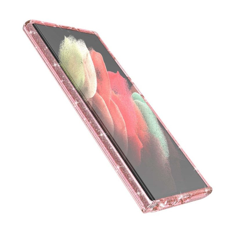 Cover Samsung Galaxy S22 Ultra 5G Paillettes Trasparenti