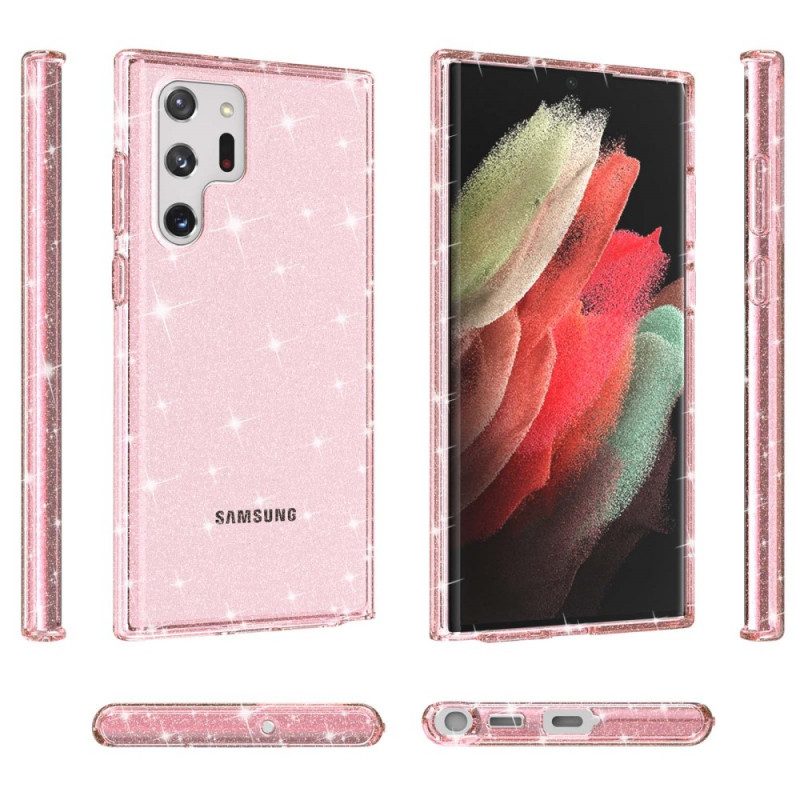 Cover Samsung Galaxy S22 Ultra 5G Paillettes Trasparenti