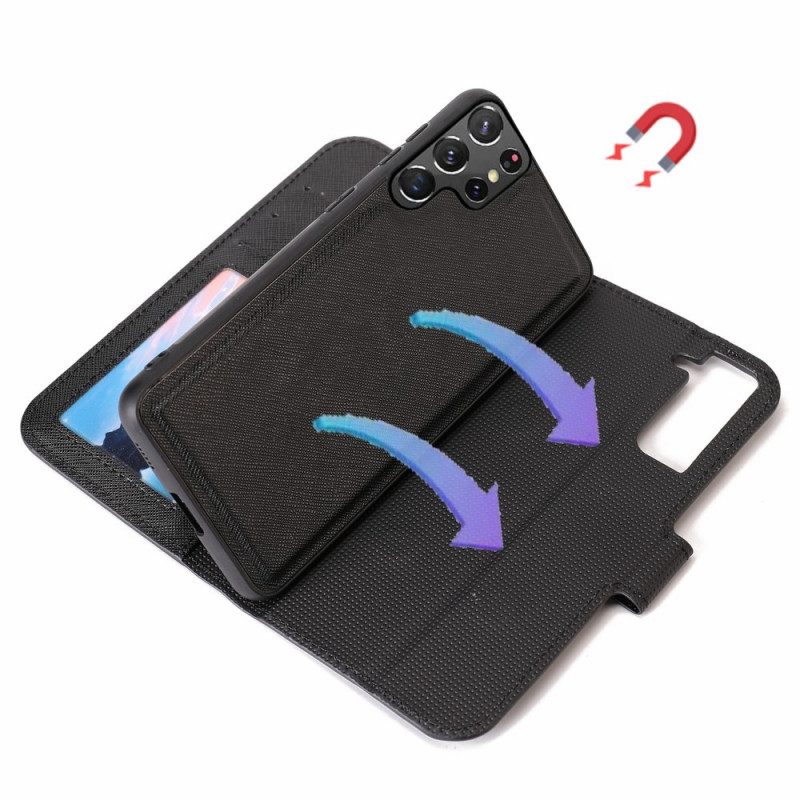 Cover Samsung Galaxy S22 Ultra 5G Tessuto Con Staccabile