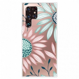 Cover Samsung Galaxy S22 Ultra 5G Un Fiore Trasparente