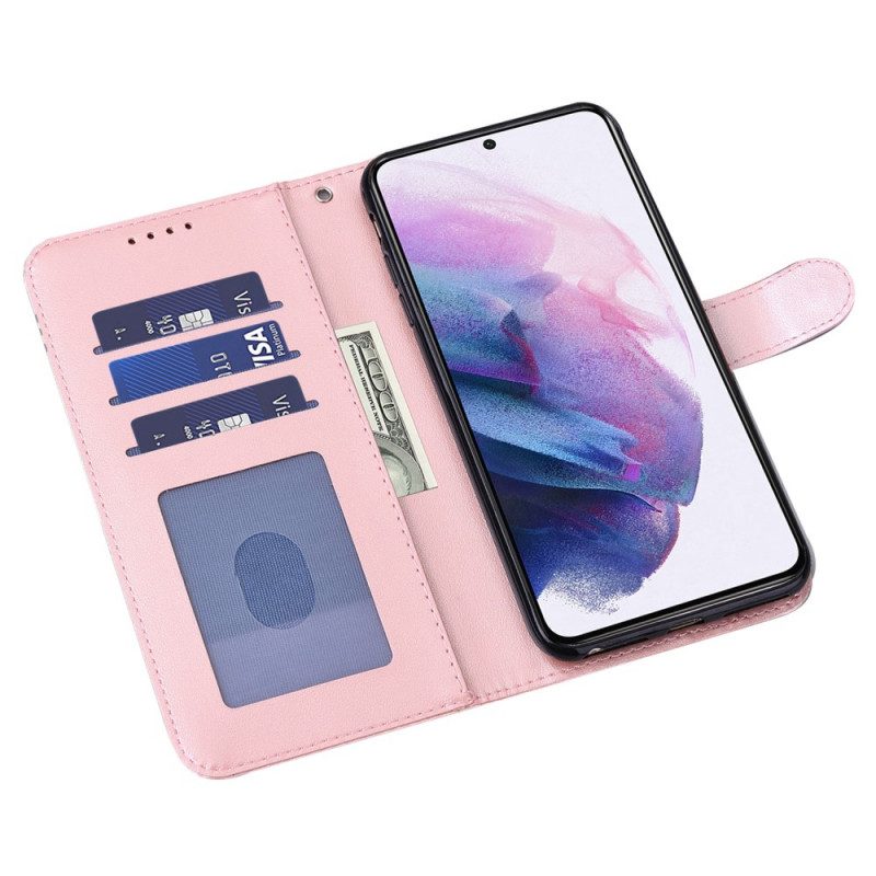 Custodia in pelle Samsung Galaxy S22 Ultra 5G Albero E Cervo