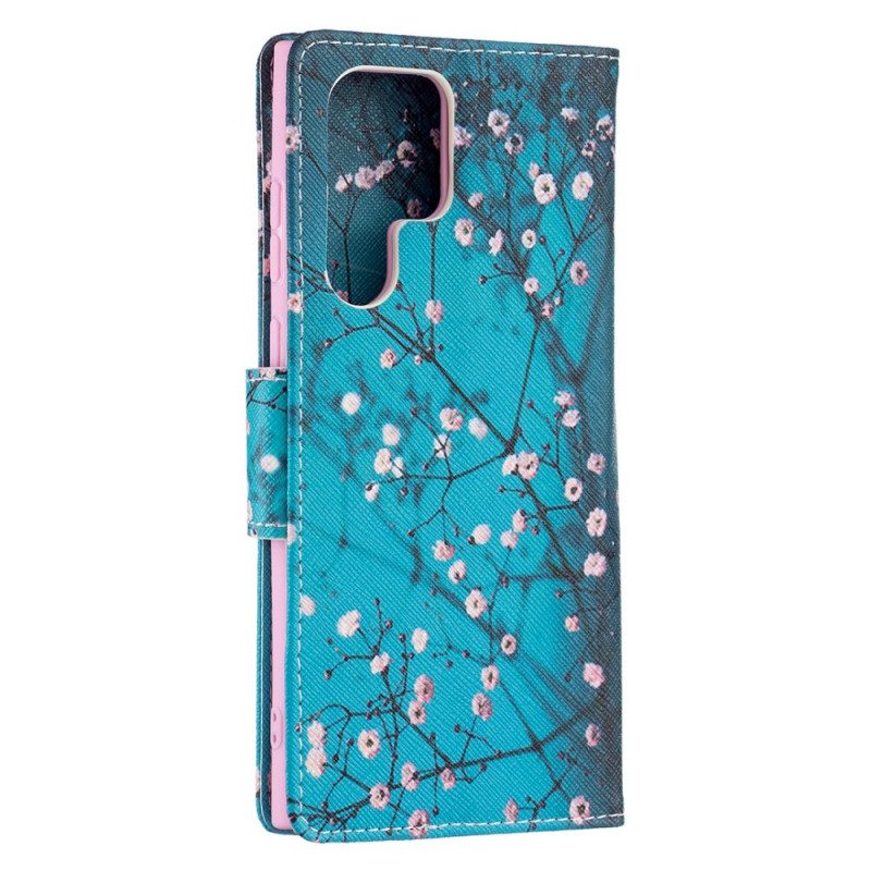 Custodia in pelle Samsung Galaxy S22 Ultra 5G Albero In Fiore