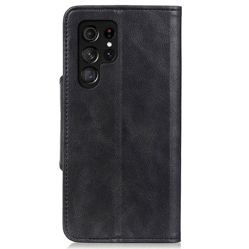 Custodia in pelle Samsung Galaxy S22 Ultra 5G Bottone In Ecopelle