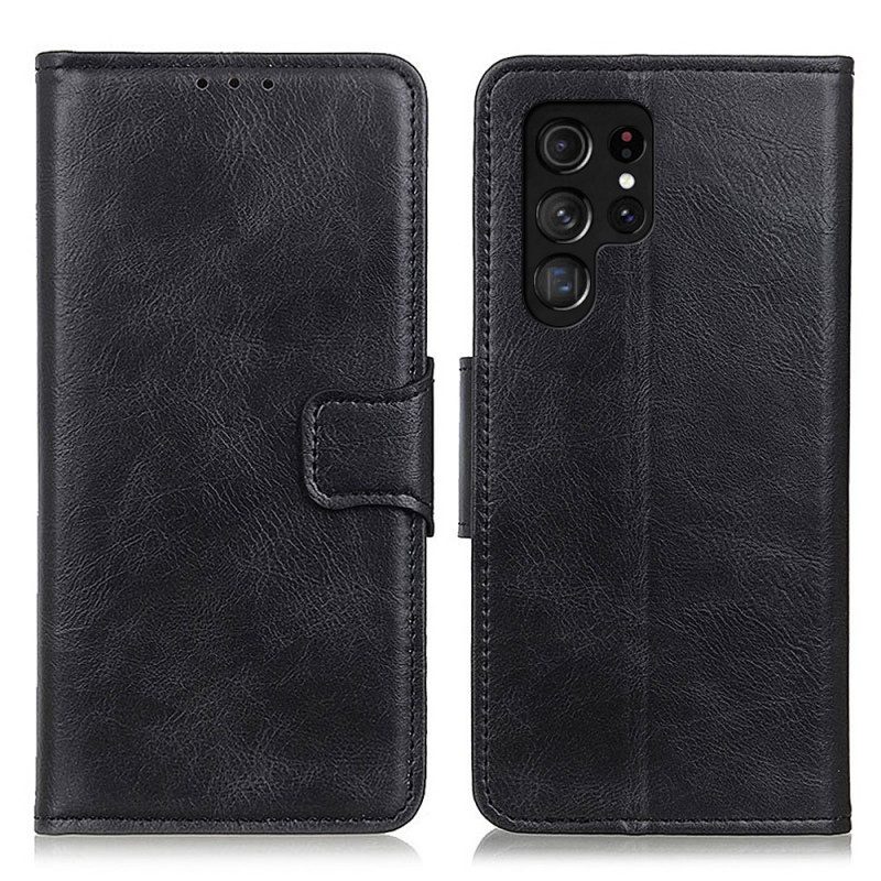 Custodia in pelle Samsung Galaxy S22 Ultra 5G Chiusura Reversibile Effetto Pelle