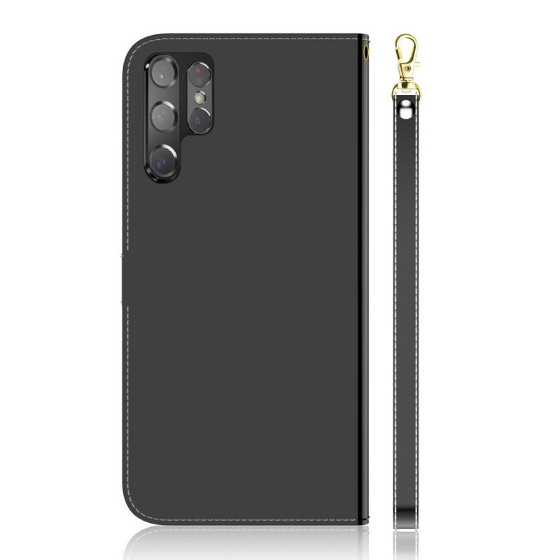 Custodia in pelle Samsung Galaxy S22 Ultra 5G Copri Specchietto In Ecopelle