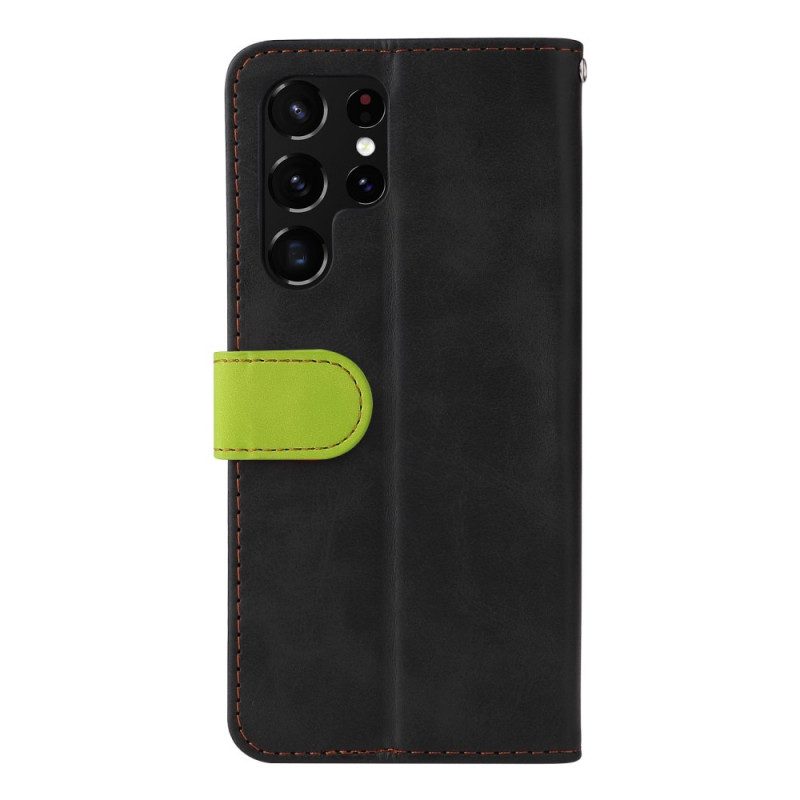 Custodia in pelle Samsung Galaxy S22 Ultra 5G Due Toni