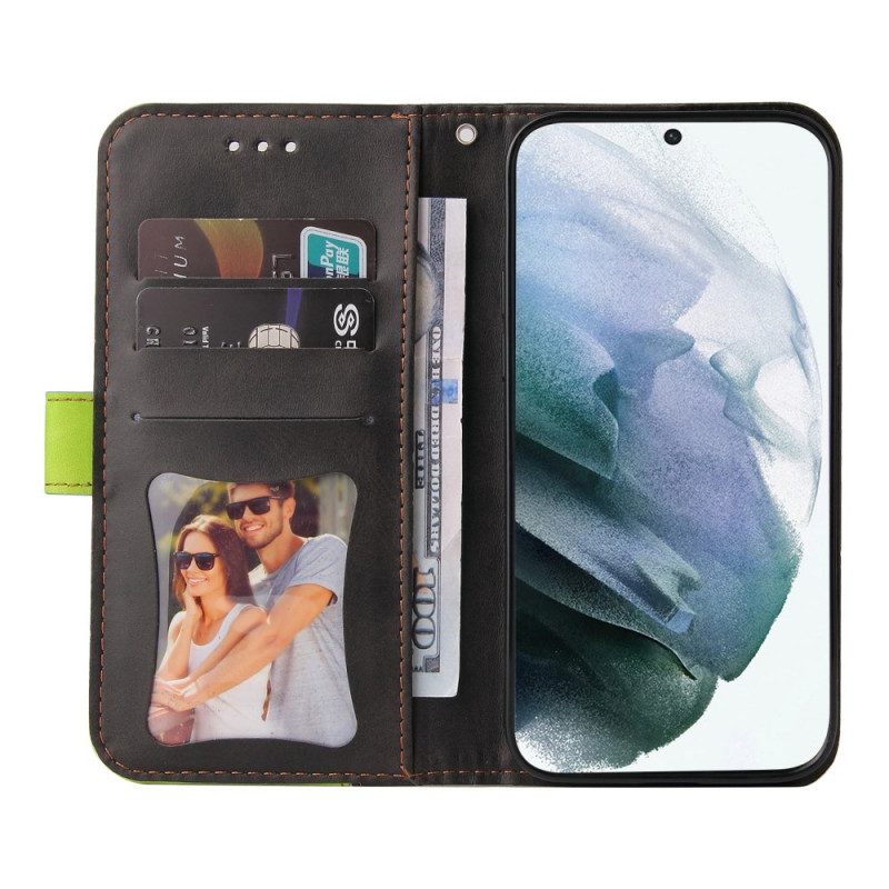 Custodia in pelle Samsung Galaxy S22 Ultra 5G Due Toni