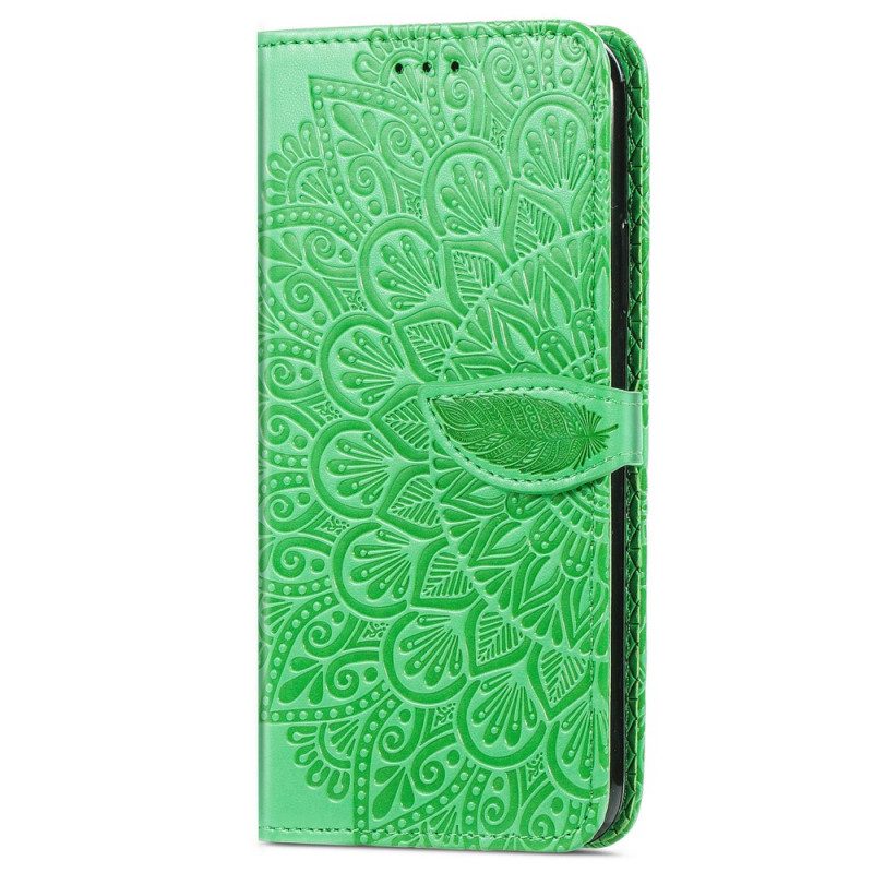 Custodia in pelle Samsung Galaxy S22 Ultra 5G Foglie Tribali