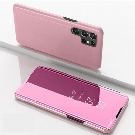 Custodia Samsung Galaxy S22 Ultra 5G Specchio Ed Ecopelle