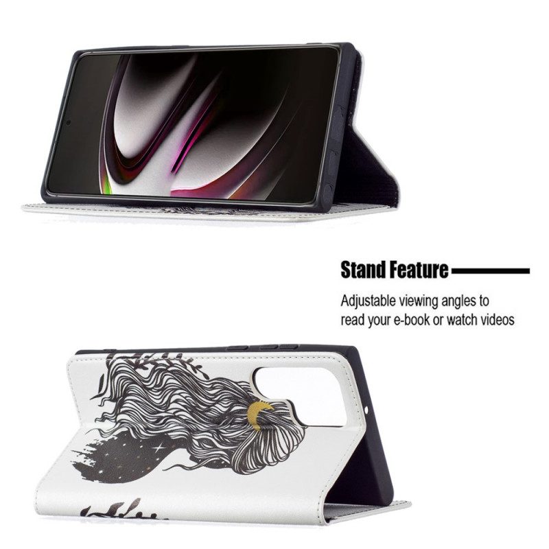 Folio Cover Samsung Galaxy S22 Ultra 5G Custodia in pelle Bei Capelli