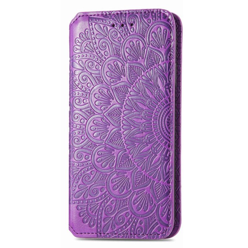 Folio Cover Samsung Galaxy S22 Ultra 5G Custodia in pelle Mandala