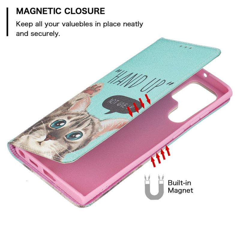 Folio Cover Samsung Galaxy S22 Ultra 5G Custodia in pelle Mano In Alto