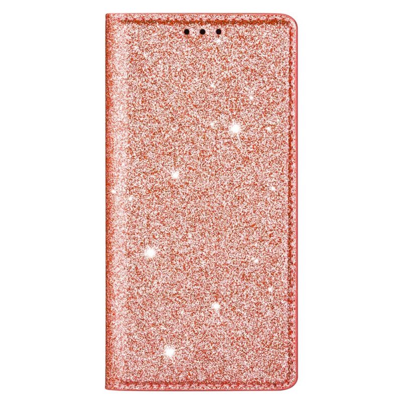 Folio Cover Samsung Galaxy S22 Ultra 5G Custodia in pelle Stile Paillettes