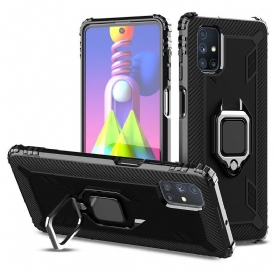 Cover Samsung Galaxy M51 Anello E Fibra Di Carbonio