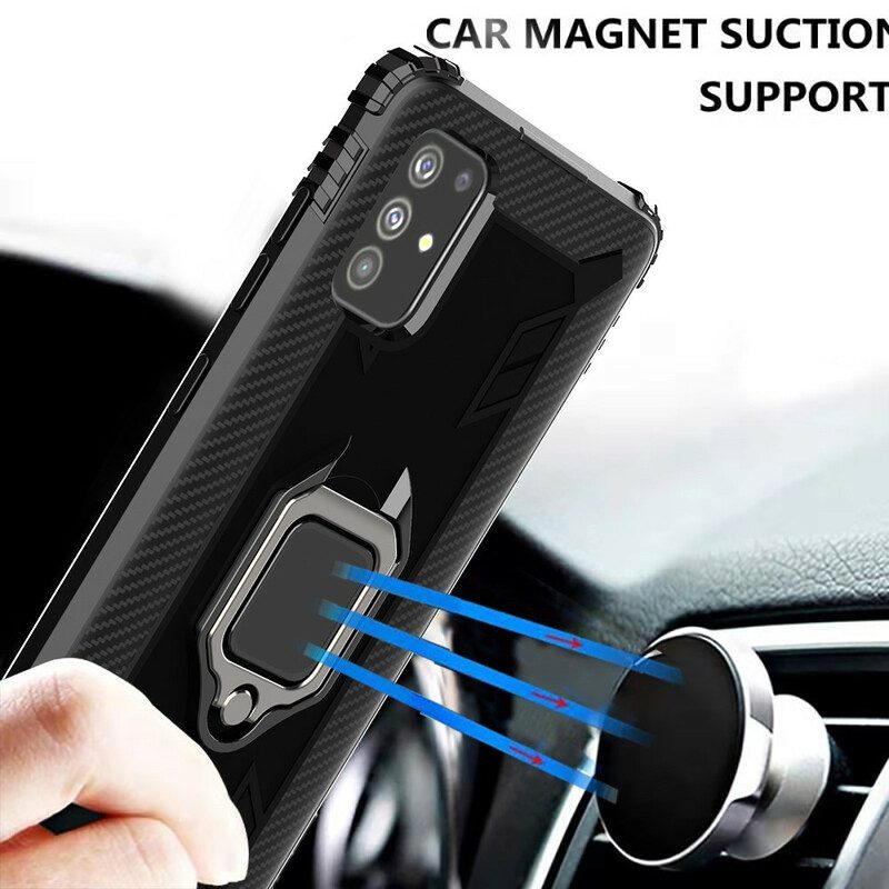 Cover Samsung Galaxy M51 Anello E Fibra Di Carbonio
