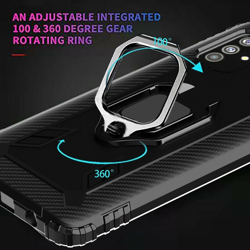 Cover Samsung Galaxy M51 Anello E Fibra Di Carbonio