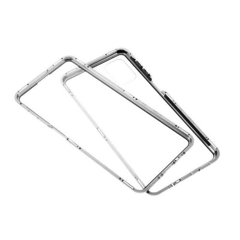 Cover Samsung Galaxy M51 Bordi In Metallo E Vetro Temperato