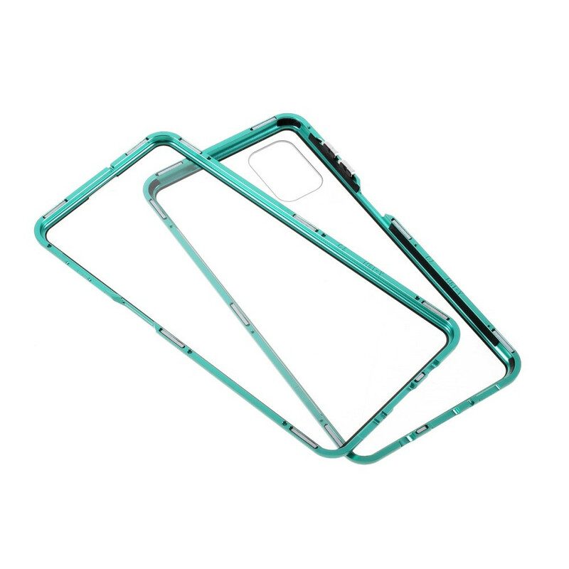 Cover Samsung Galaxy M51 Bordi In Metallo E Vetro Temperato