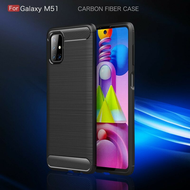 Cover Samsung Galaxy M51 Fibra Di Carbonio Spazzolata