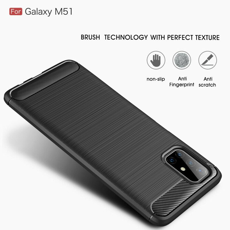 Cover Samsung Galaxy M51 Fibra Di Carbonio Spazzolata