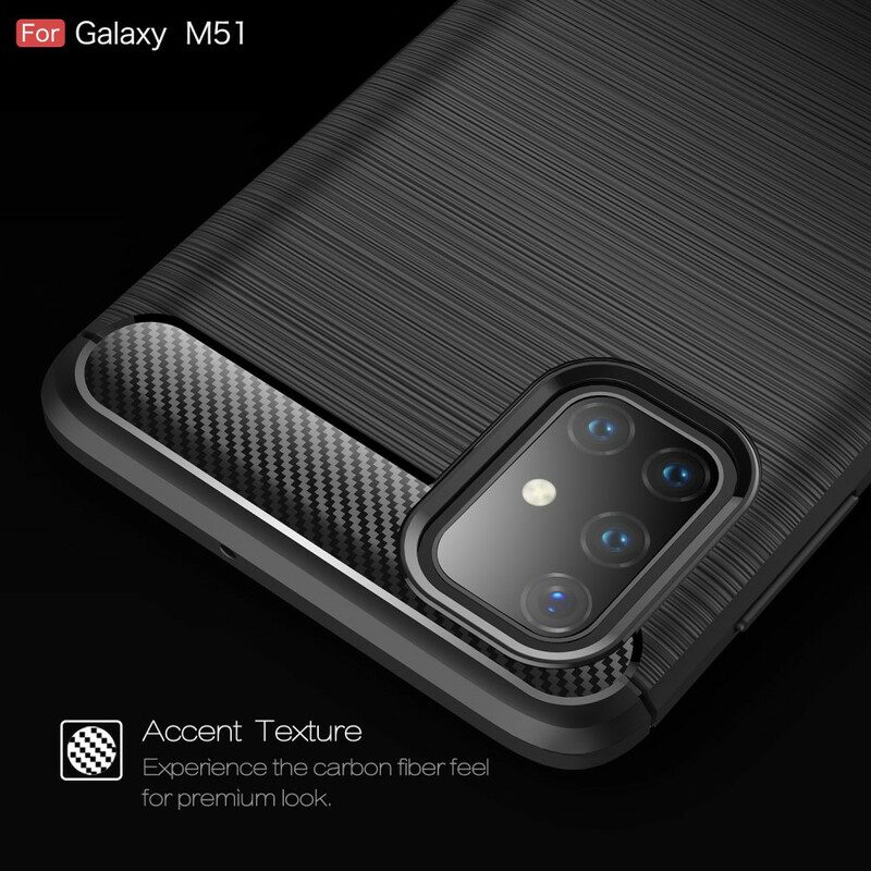 Cover Samsung Galaxy M51 Fibra Di Carbonio Spazzolata