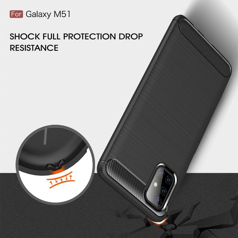 Cover Samsung Galaxy M51 Fibra Di Carbonio Spazzolata