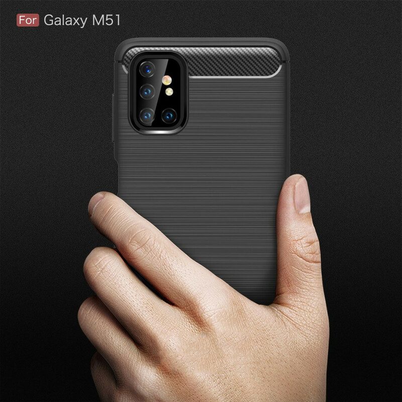 Cover Samsung Galaxy M51 Fibra Di Carbonio Spazzolata
