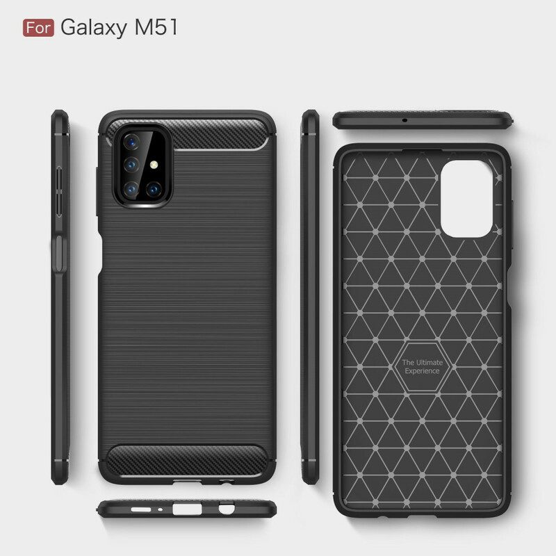 Cover Samsung Galaxy M51 Fibra Di Carbonio Spazzolata