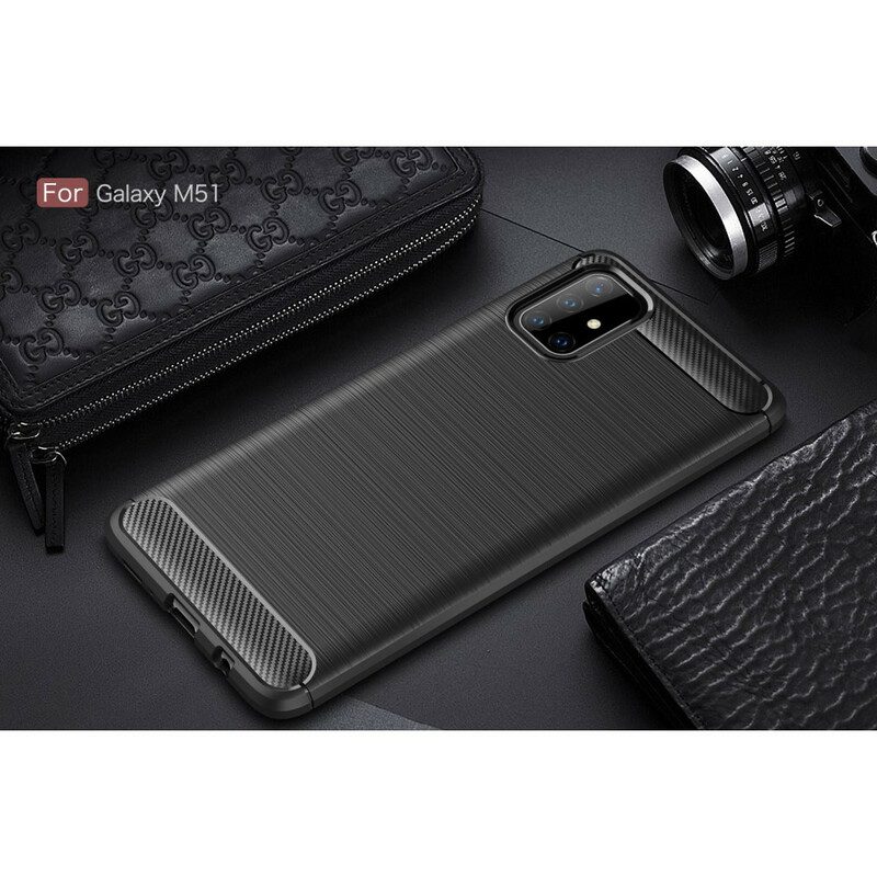 Cover Samsung Galaxy M51 Fibra Di Carbonio Spazzolata